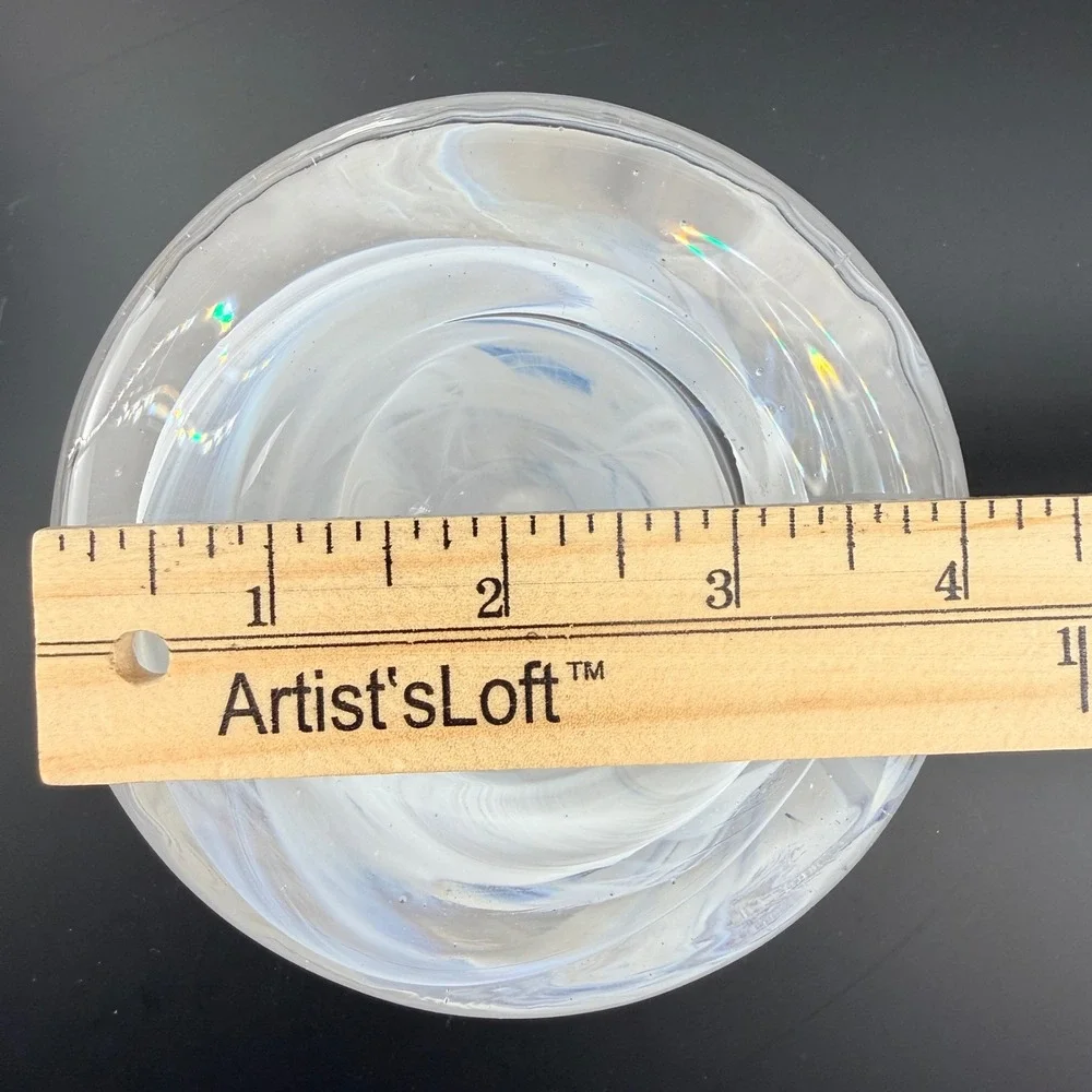 Kosta Boda Atoll White Glass Votive Candle‎ Bowl Anna Ehrner Signed with Box